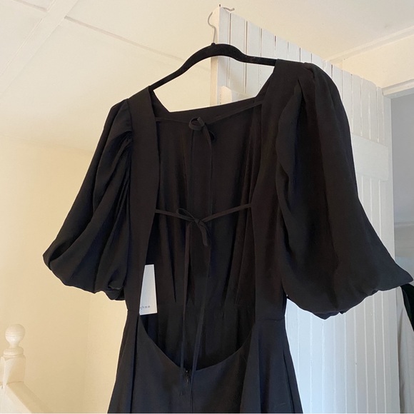 The Femm Violet Open Back Puff Sleeve Mini Dress in Black NWT - Picture 11 of 13